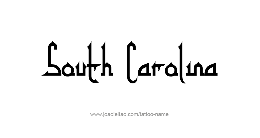 Tattoo Design USA State Name South Carolina