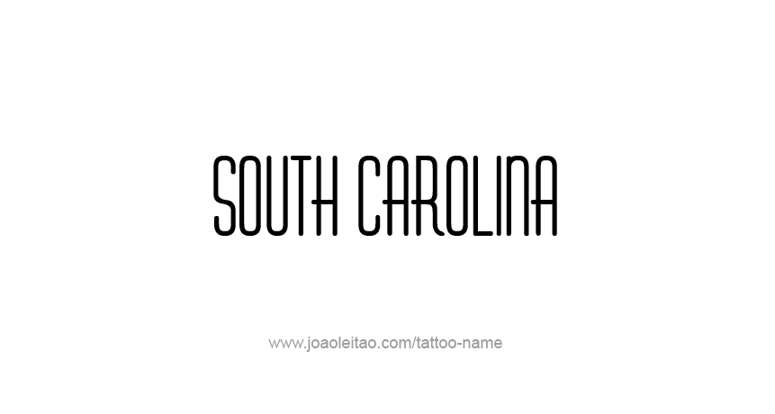 Tattoo Design USA State Name South Carolina