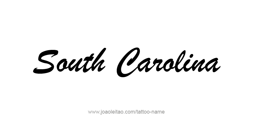 Tattoo Design USA State Name South Carolina