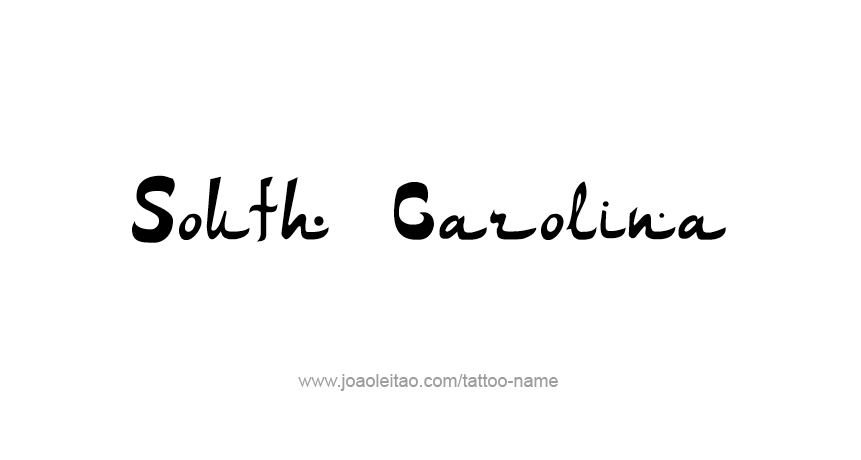 Tattoo Design USA State Name South Carolina