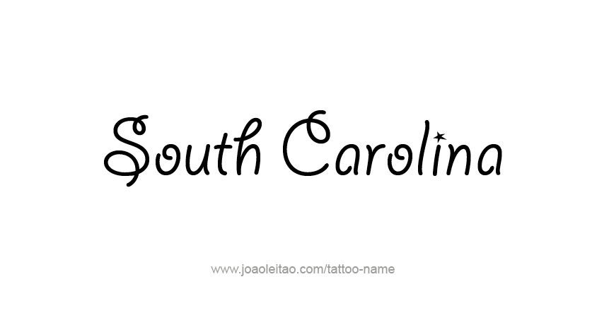 Tattoo Design USA State Name South Carolina