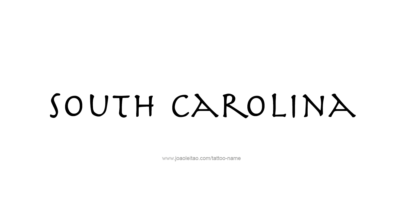 Tattoo Design USA State Name South Carolina