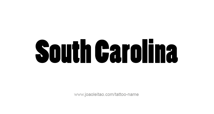 Tattoo Design USA State Name South Carolina