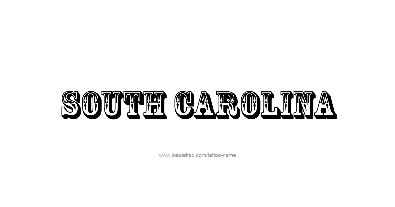 Tattoo Design USA State Name South Carolina