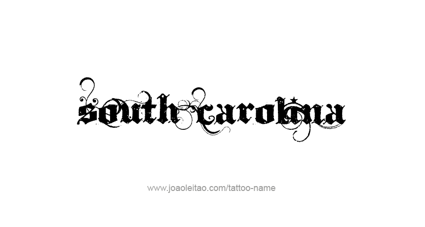 Tattoo Design USA State Name South Carolina