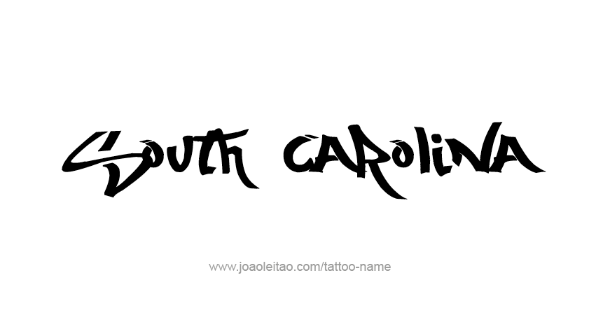 Tattoo Design USA State Name South Carolina