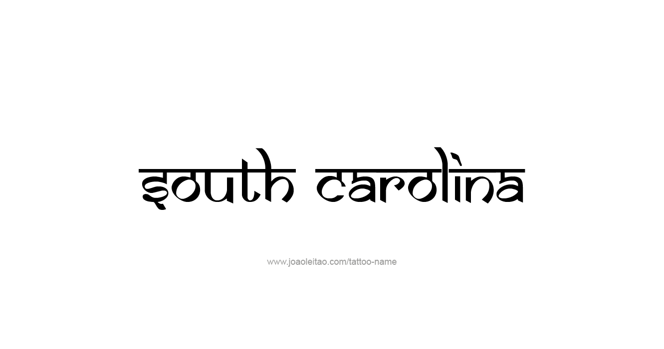 Tattoo Design USA State Name South Carolina