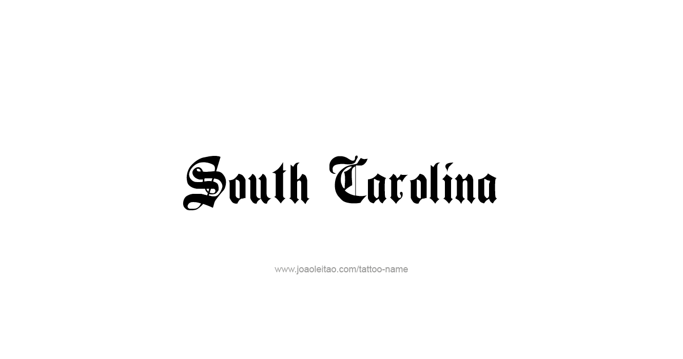 Tattoo Design USA State Name South Carolina