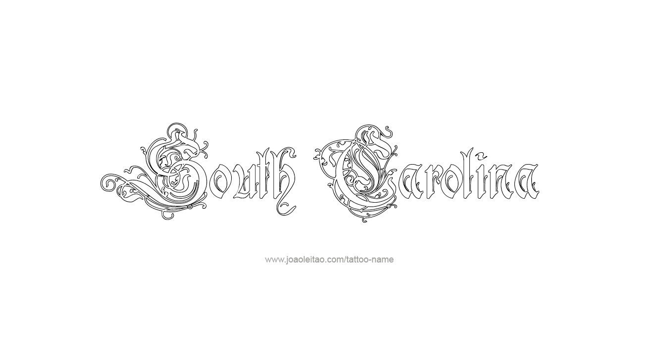 Tattoo Design USA State Name South Carolina