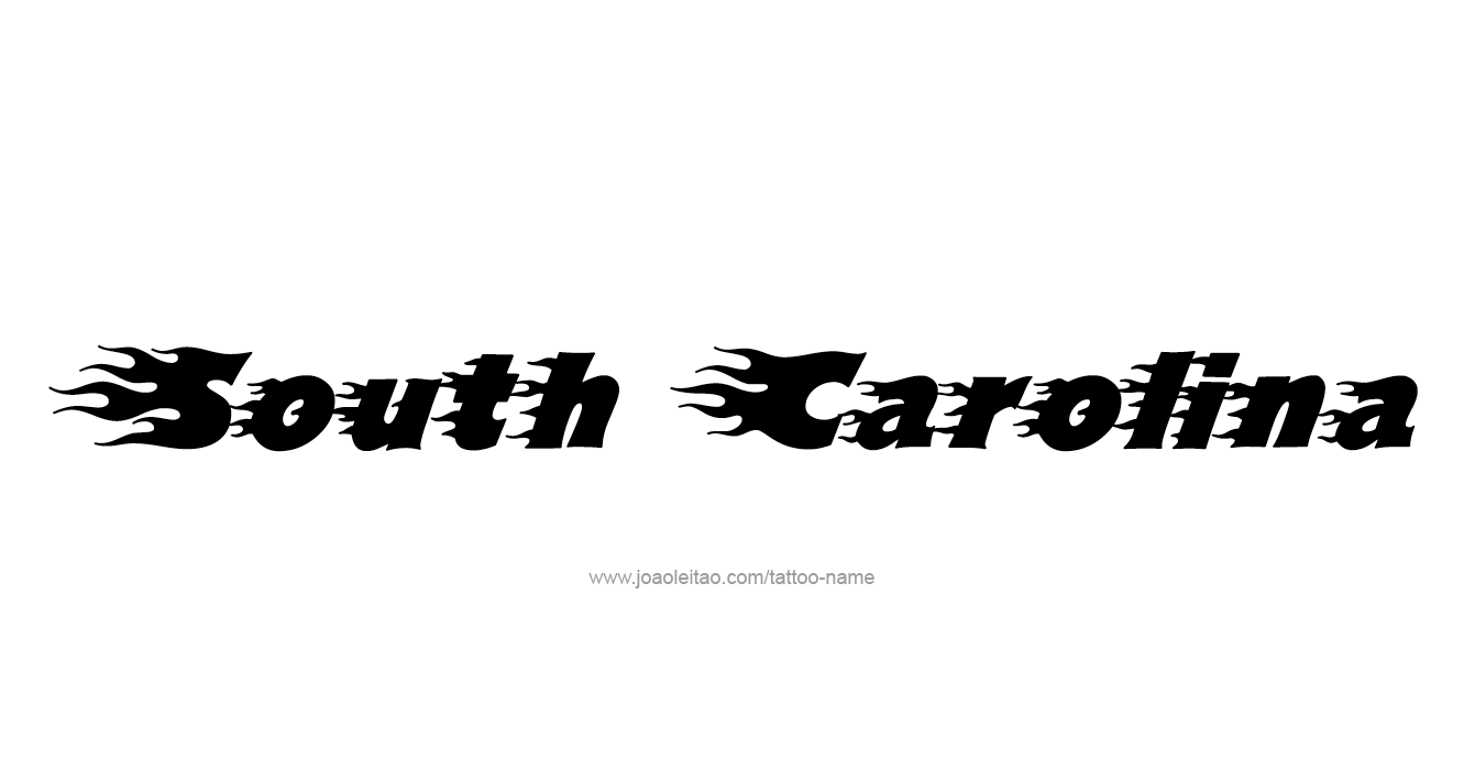 Tattoo Design USA State Name South Carolina