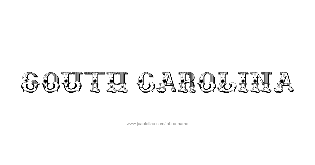 Tattoo Design USA State Name South Carolina