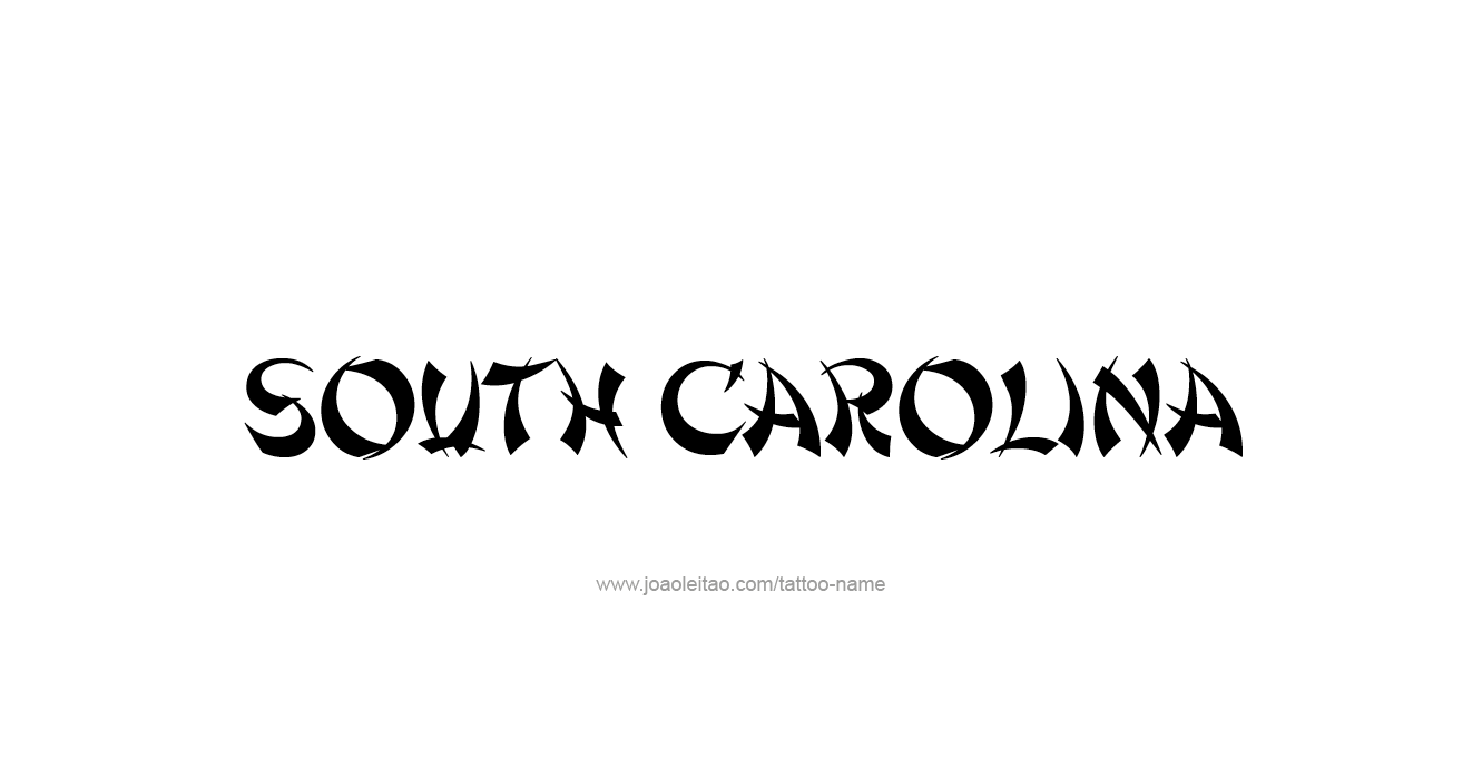 Tattoo Design USA State Name South Carolina