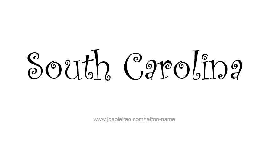 Tattoo Design USA State Name South Carolina