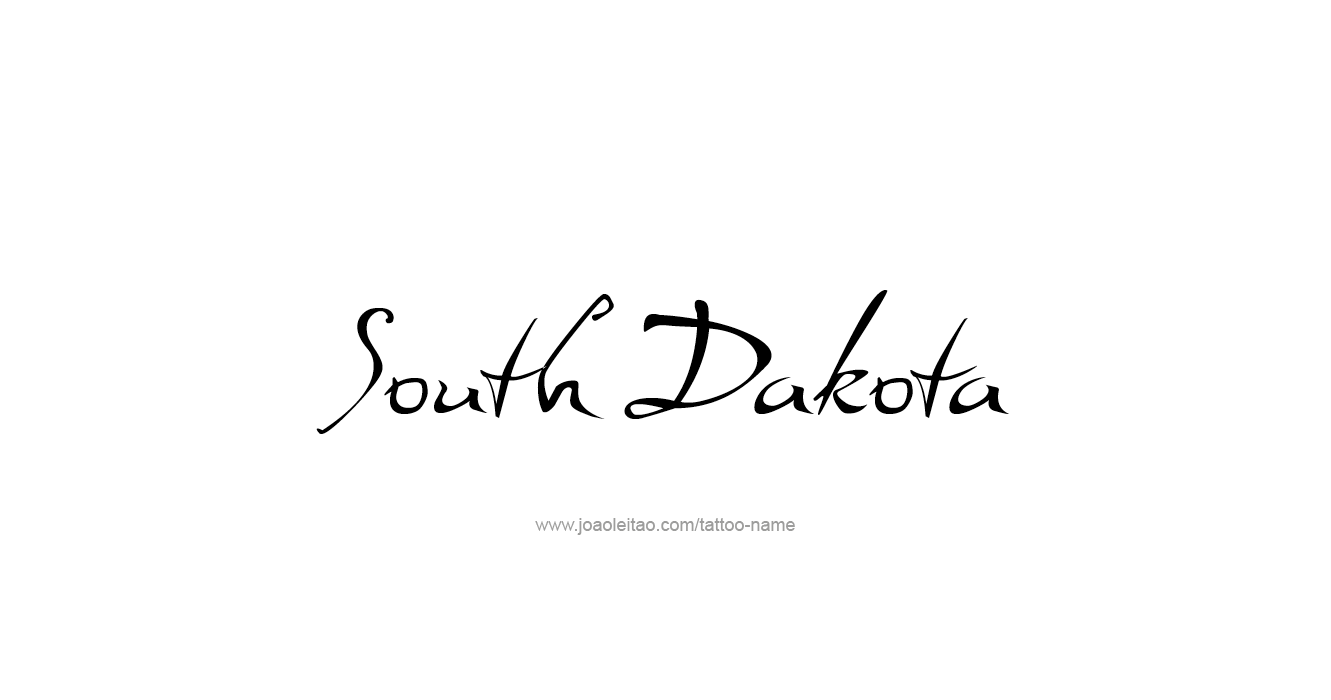 Tattoo Design USA State Name South Dakota