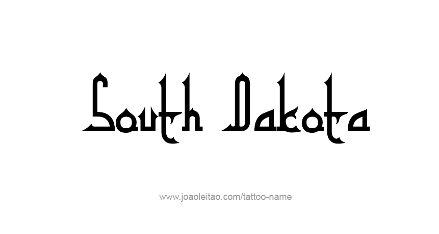 Tattoo Design USA State Name South Dakota