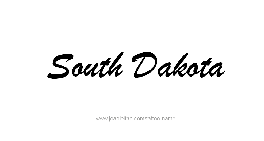 Tattoo Design USA State Name South Dakota