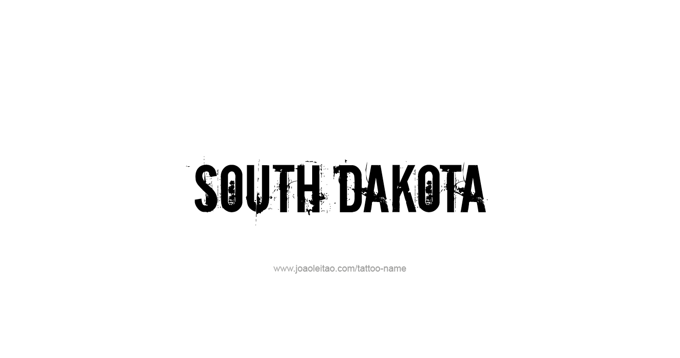 Tattoo Design USA State Name South Dakota