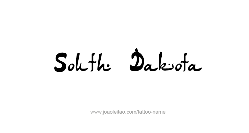 Tattoo Design USA State Name South Dakota