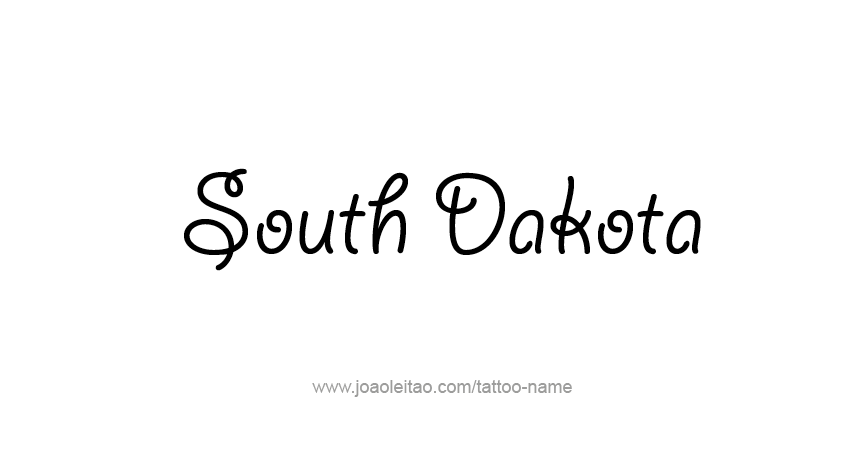 Tattoo Design USA State Name South Dakota