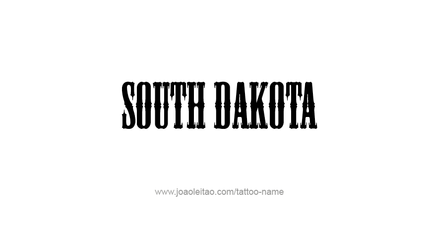 Tattoo Design USA State Name South Dakota