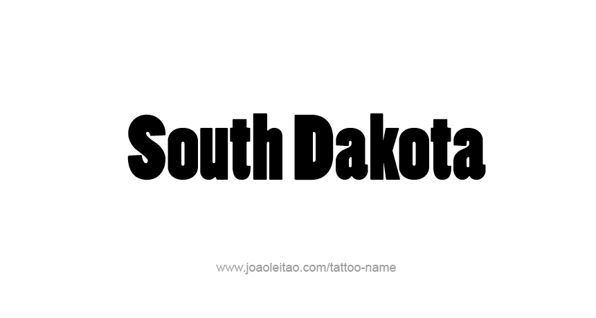 Tattoo Design USA State Name South Dakota