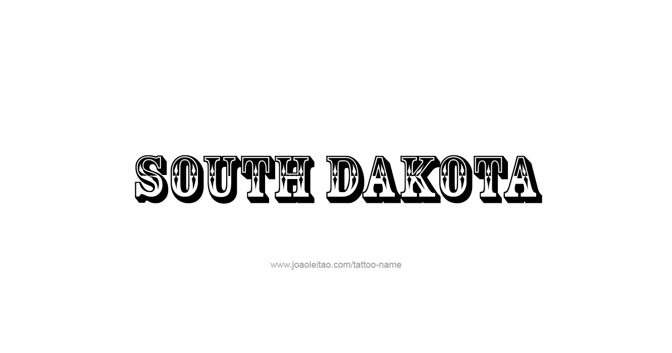 Tattoo Design USA State Name South Dakota