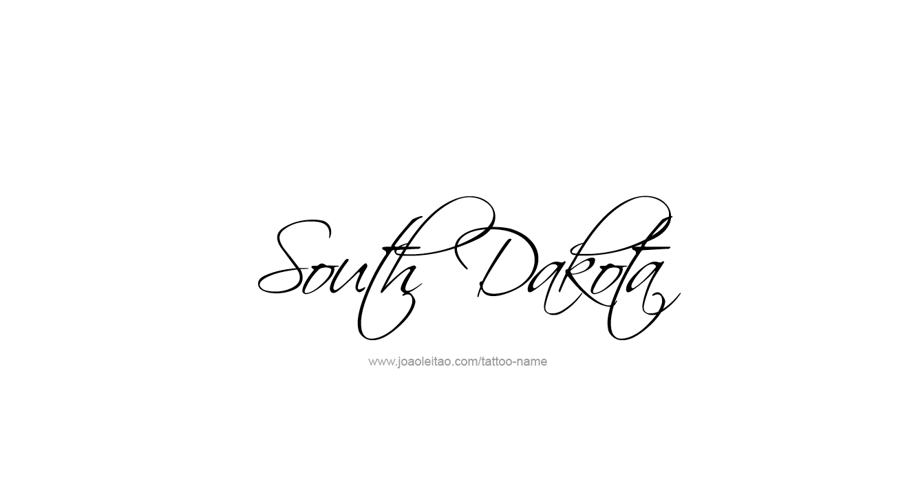 Tattoo Design USA State Name South Dakota