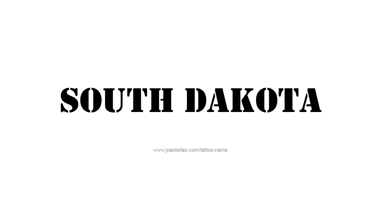 Tattoo Design USA State Name South Dakota