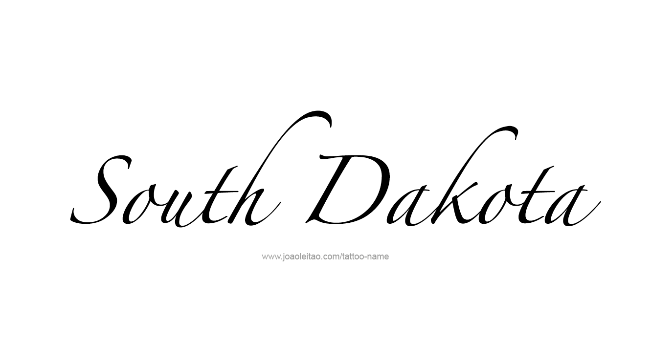 Tattoo Design USA State Name South Dakota