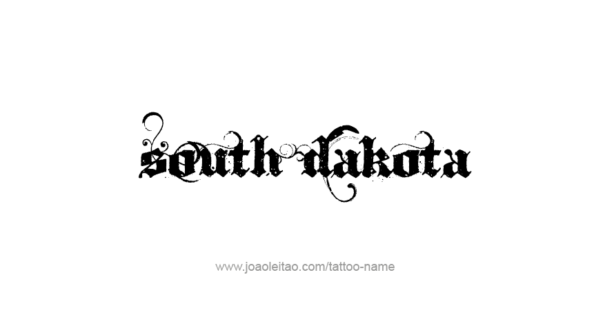 Tattoo Design USA State Name South Dakota