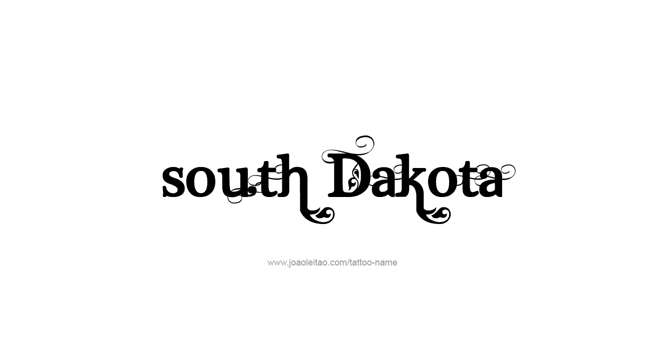 Tattoo Design USA State Name South Dakota