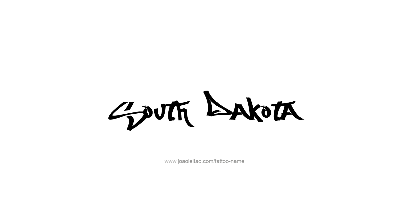 Tattoo Design USA State Name South Dakota