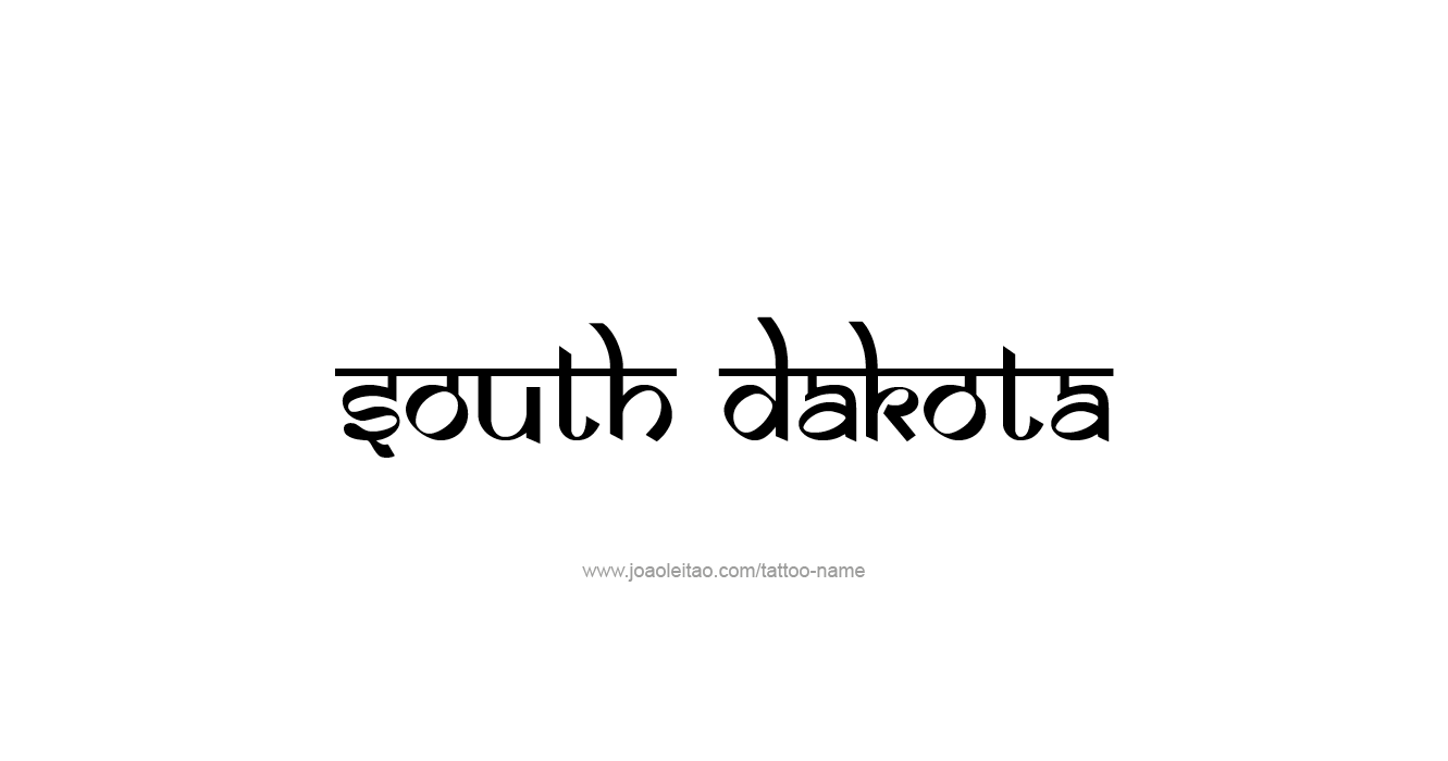 Tattoo Design USA State Name South Dakota