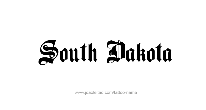 Tattoo Design USA State Name South Dakota