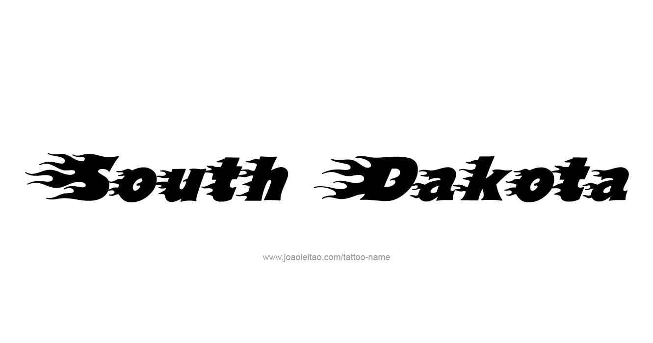Tattoo Design USA State Name South Dakota