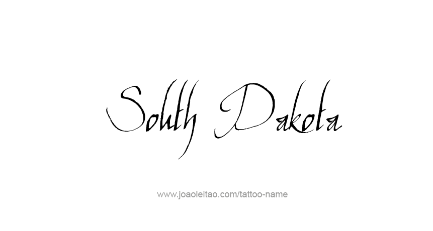 Tattoo Design USA State Name South Dakota