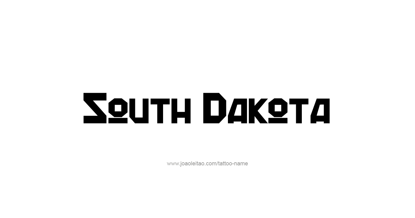 Tattoo Design USA State Name South Dakota