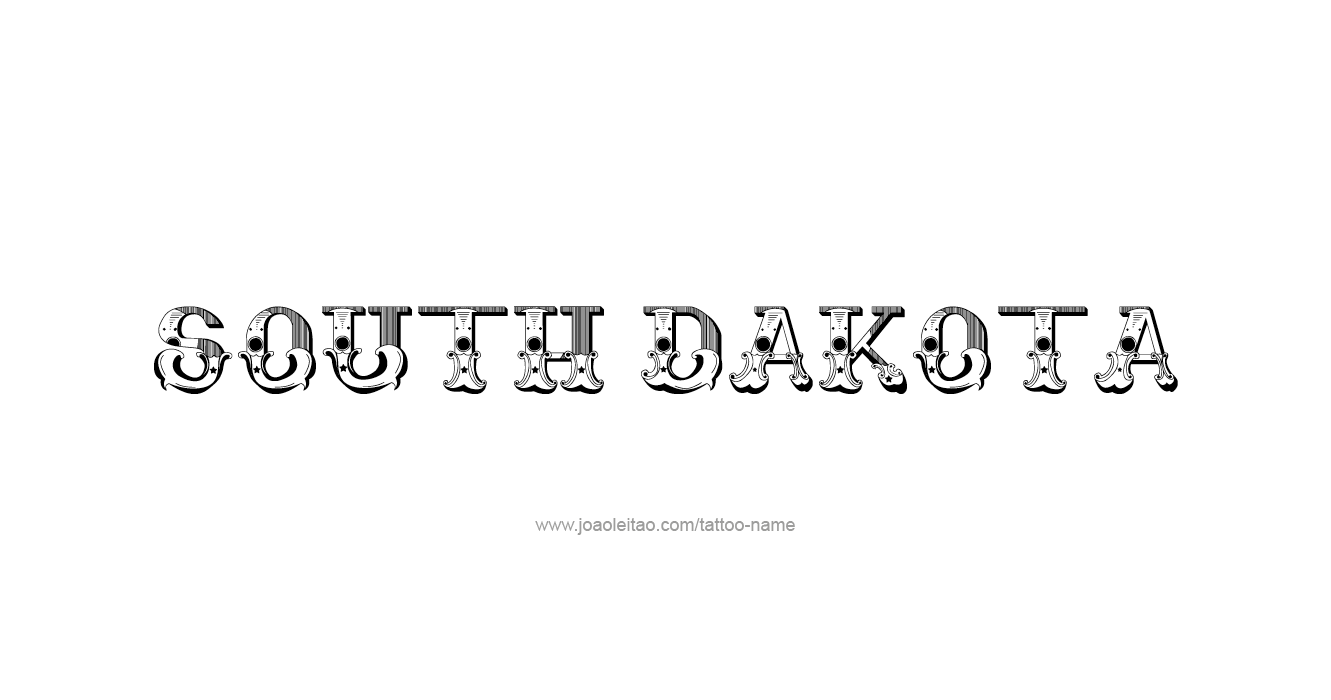 Tattoo Design USA State Name South Dakota