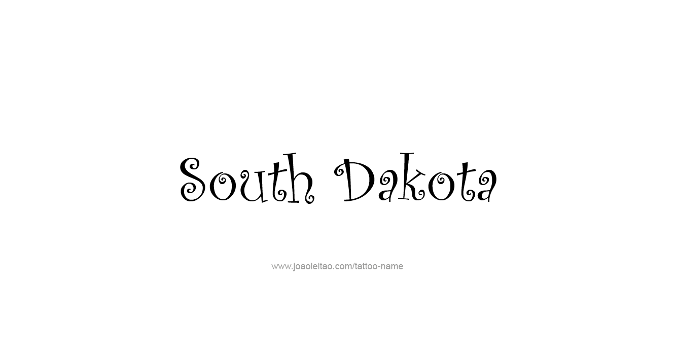 Tattoo Design USA State Name South Dakota