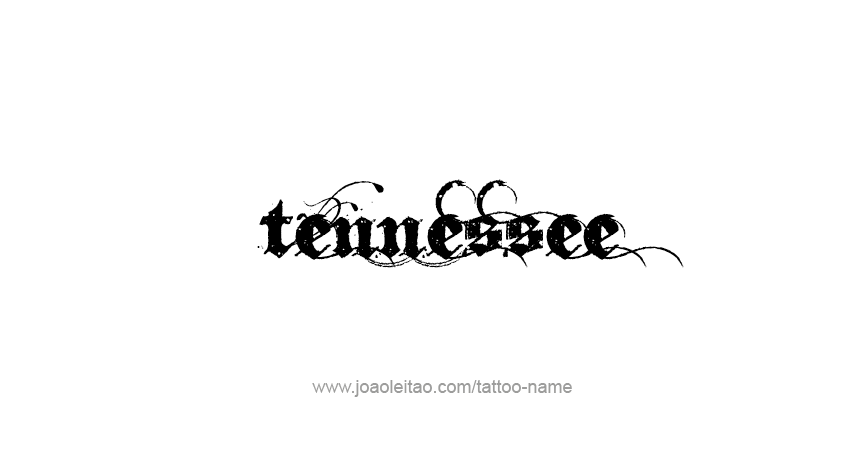 Tattoo Design USA State Name Tennessee