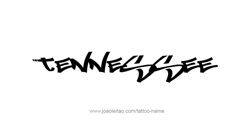 Tattoo Design USA State Name Tennessee