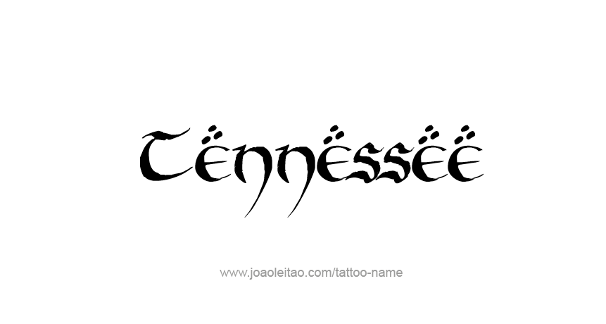 Tattoo Design USA State Name Tennessee