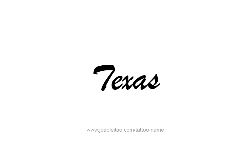 Tattoo Design USA State Name Texas