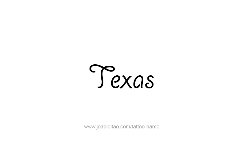 Tattoo Design USA State Name Texas