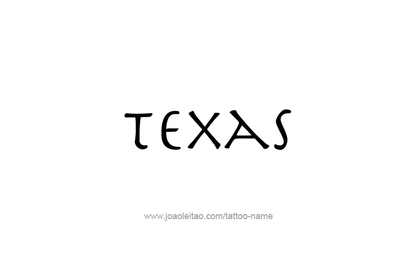 Tattoo Design USA State Name Texas