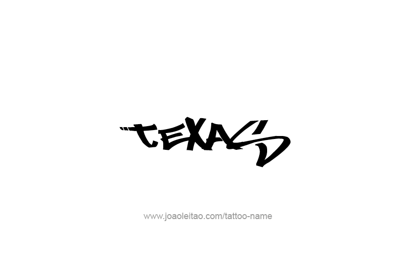 Tattoo Design USA State Name Texas