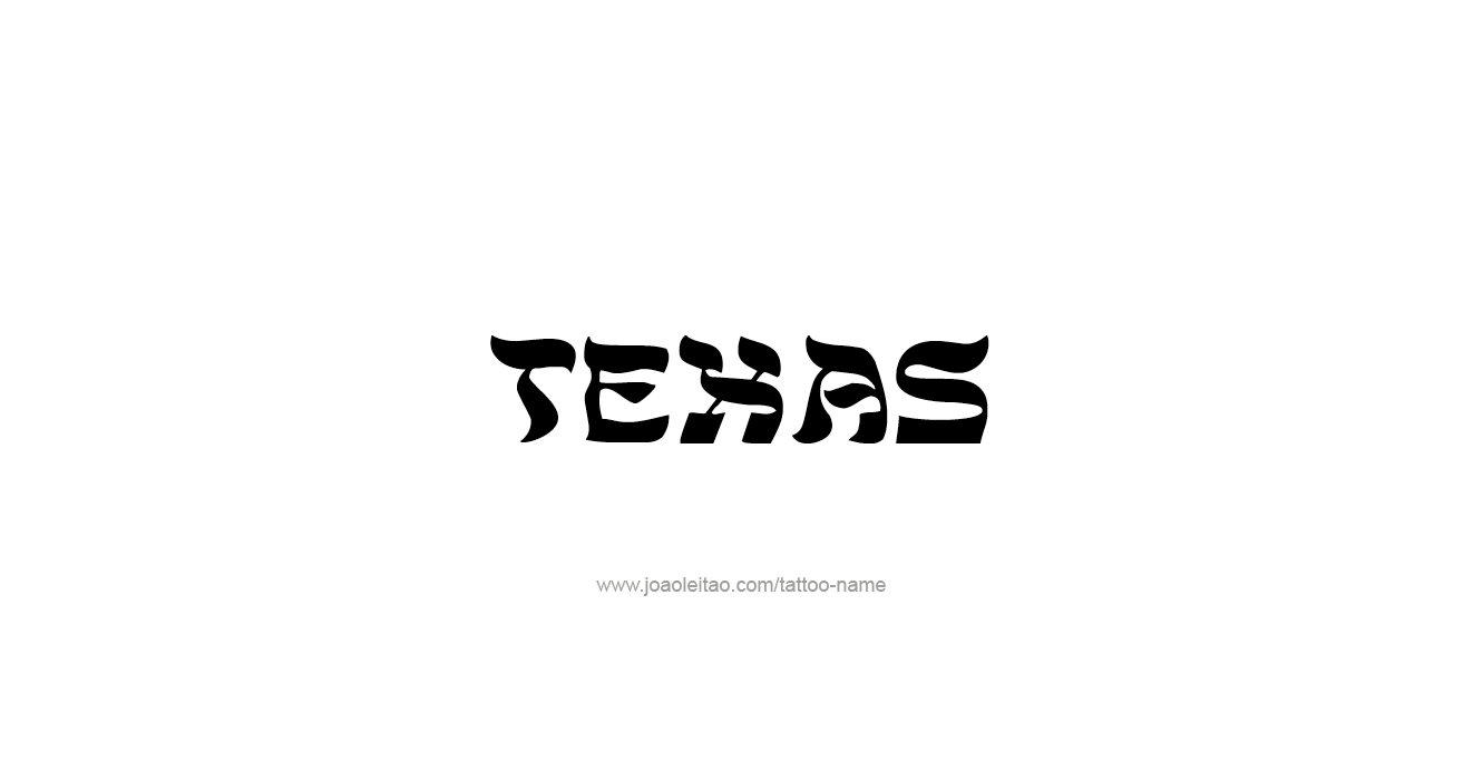 Tattoo Design USA State Name Texas