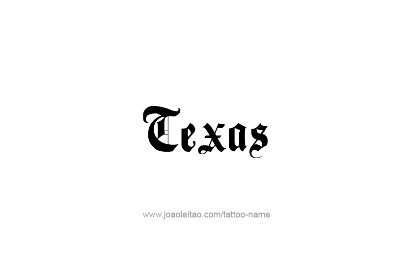 Tattoo Design USA State Name Texas