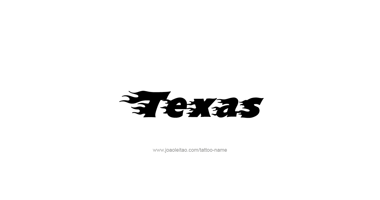 Tattoo Design USA State Name Texas