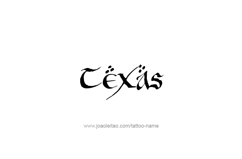 Tattoo Design USA State Name Texas